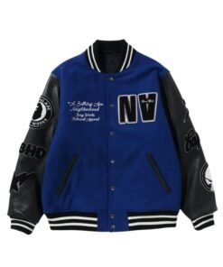 Bape NBHD Black/Blue Varsity Jacket