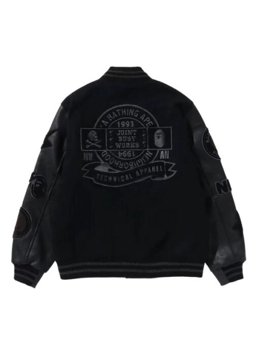 Bape X NBHD Varsity Jacket Black