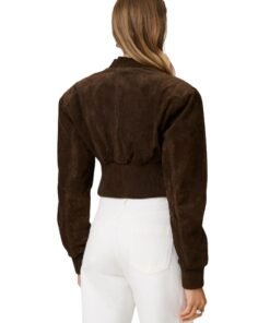 Adoore Brown Suede Bomber Jacket