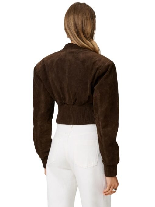 Adoore Brown Suede Bomber Jacket