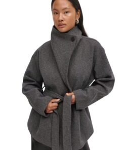 Gina Tricot High Neck Short Grey Jacket