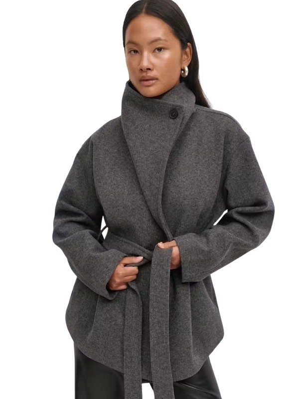 Gina Tricot High Neck Short Grey Jacket