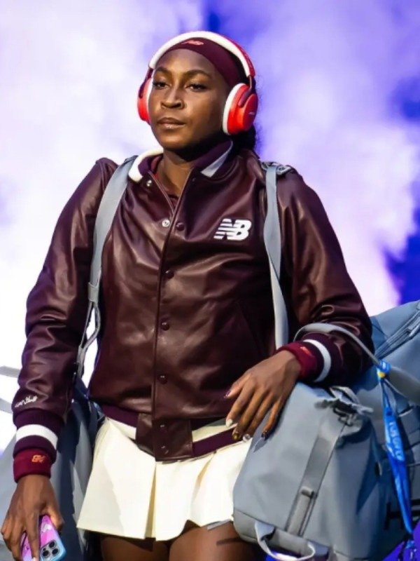 Coco Gauff 2025 US Open Leather Jacket