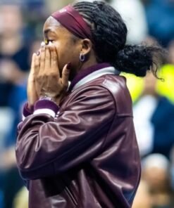 2025 US Open Coco Gauff Burgundy Jacket