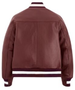 2025 US Open Coco Gauff Leather Jacket Burgundy