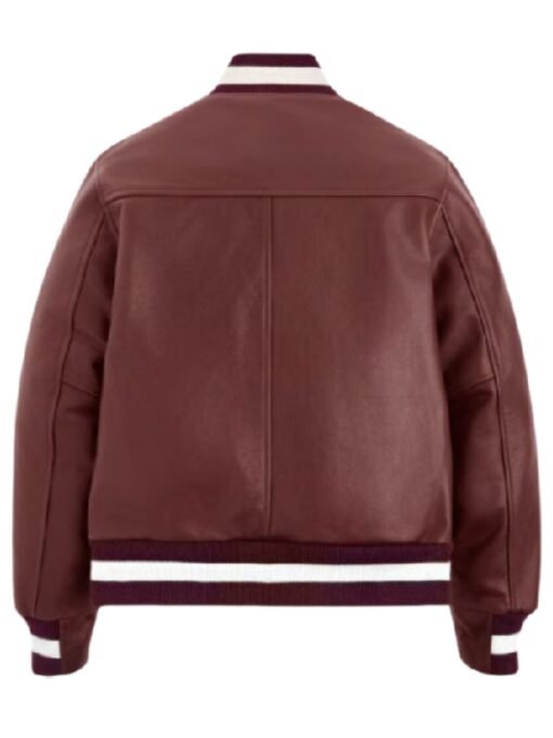 2025 US Open Coco Gauff Leather Jacket Burgundy