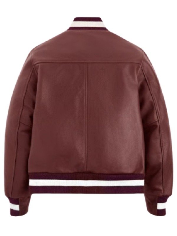 2025 US Open Coco Gauff Leather Jacket Burgundy