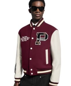 Louis Vuitton Epi Burgundy and White Leather Jacket