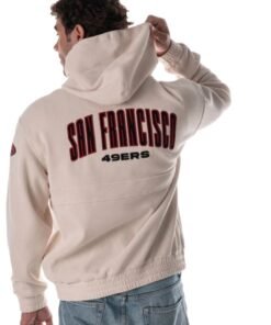 San Francisco 49ers Corduroy Beige Pullover Hoodie