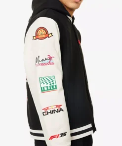 F175 Logo Varsity Jacket Black & White