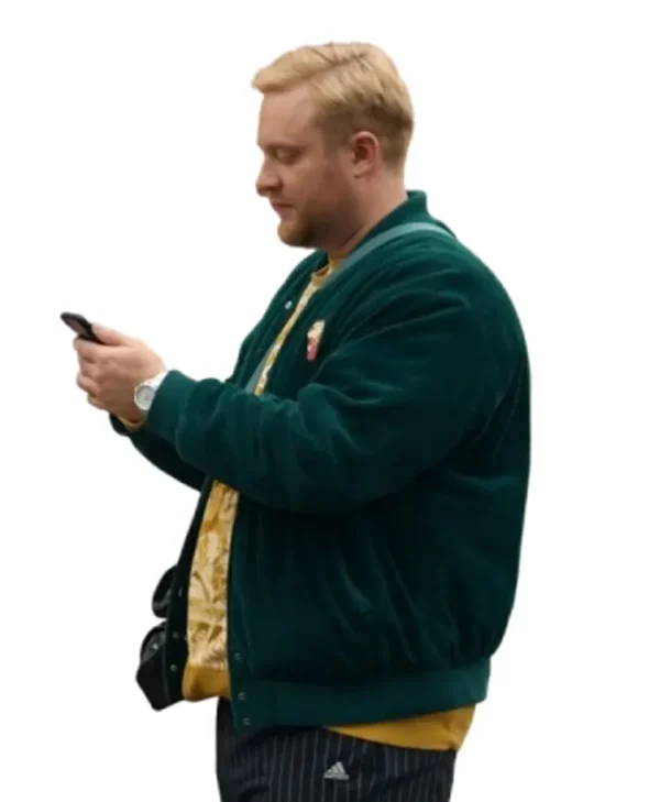Dimitrij Schaad green bomber jacket right side view
