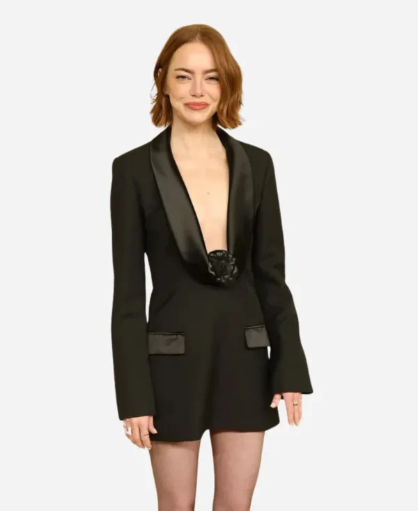 Emma Stone black blazer Oscars 2026 Nominees Luncheon