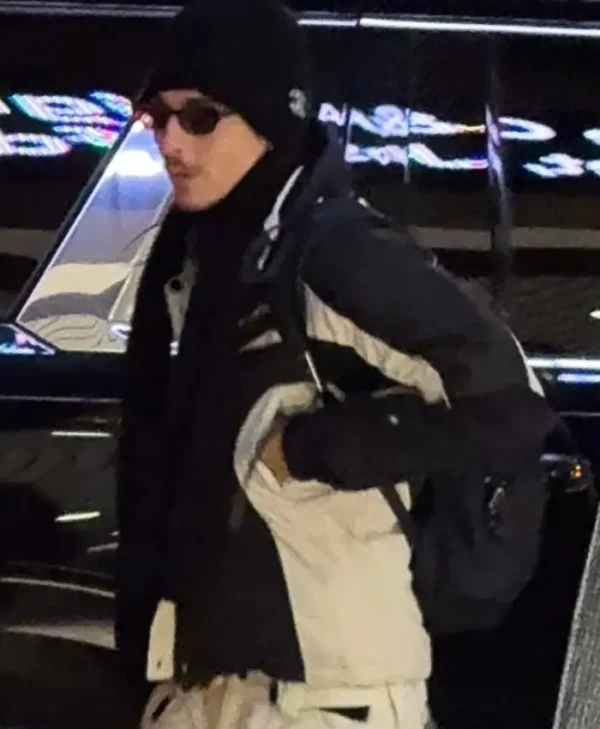Timothée Chalamet jacket back view in NYC 2026