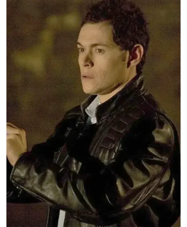 Owen Harper Torchwood leather jacket close up detail