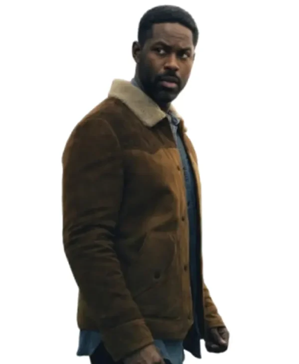 Xavier Collins suede jacket right side view