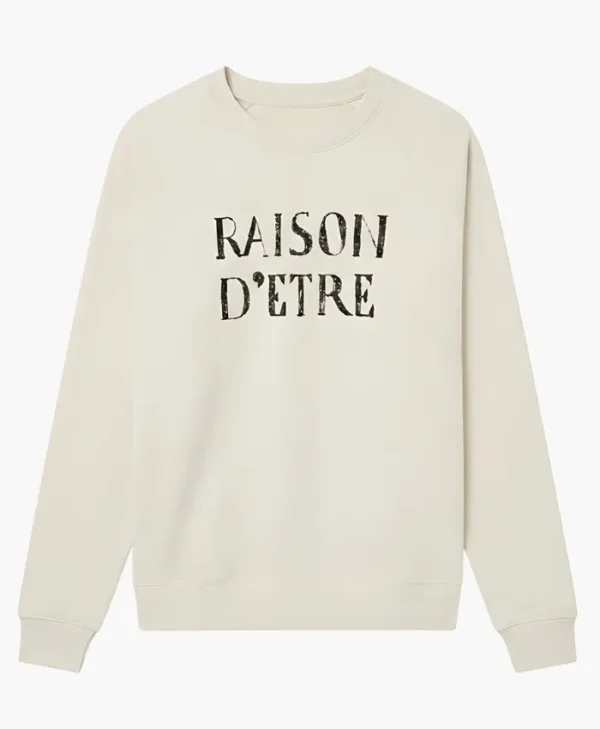 Christa Miller wearing white Raison D’Etre sweatshirt front view in Shrinking season 3