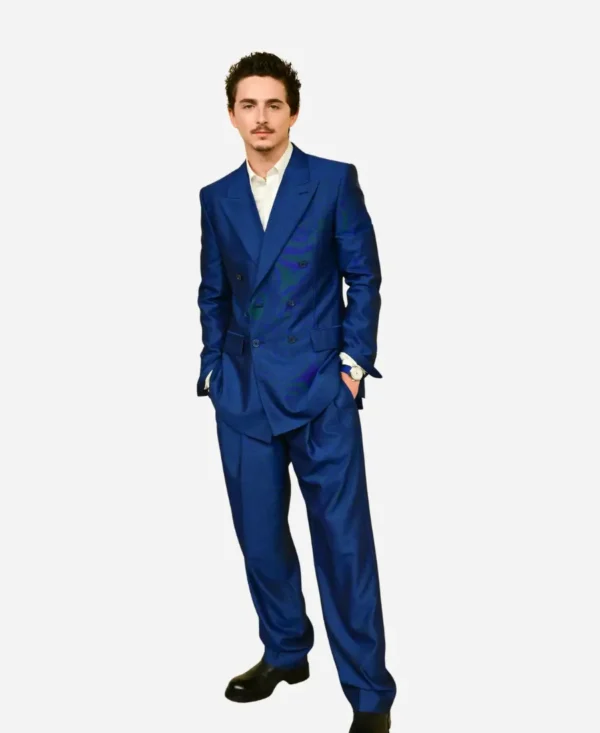 Timothée Chalamet blue suit at Oscars 2026 Nominees Luncheon