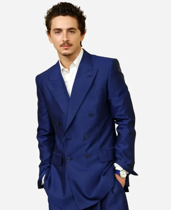 Timothée Chalamet blue suit jacket Oscars 2026 luncheon