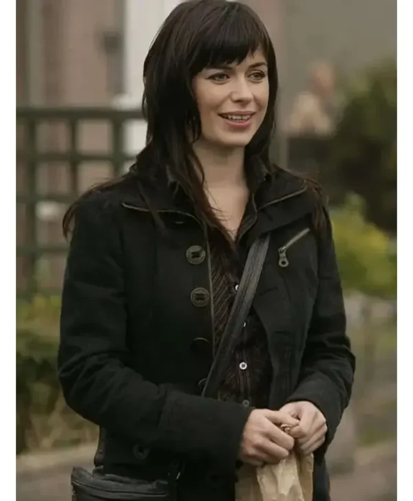 Eve Myles Torchwood black jacket close up detail