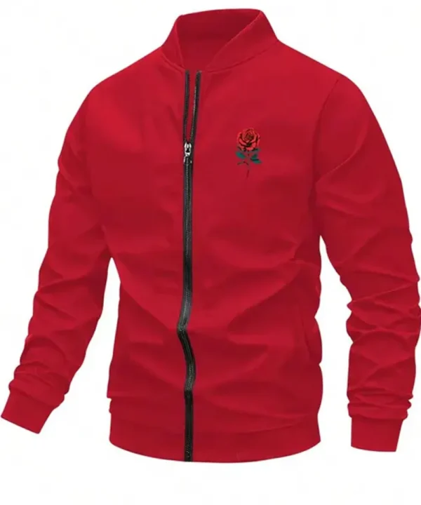 Romantic red bomber jacket