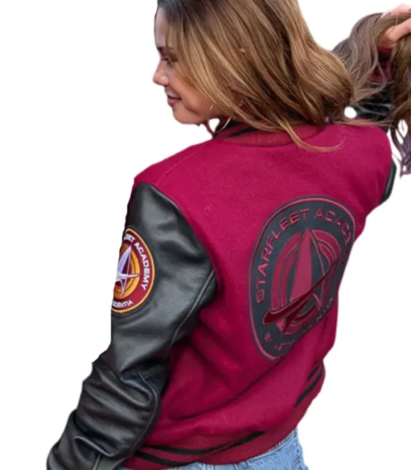 star trek starfleet academy varsity jacket back view