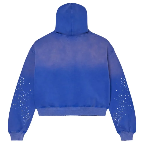 Valley Dreams royal blue VS wordmark galaxy jeweled zip-up hoodie
