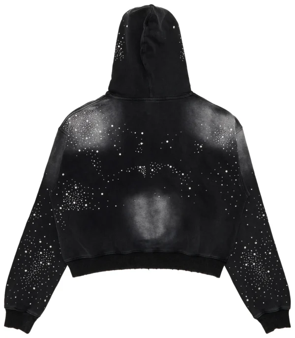 Back view of Vale Forever Valley Dreams Classico black zip-up hoodie