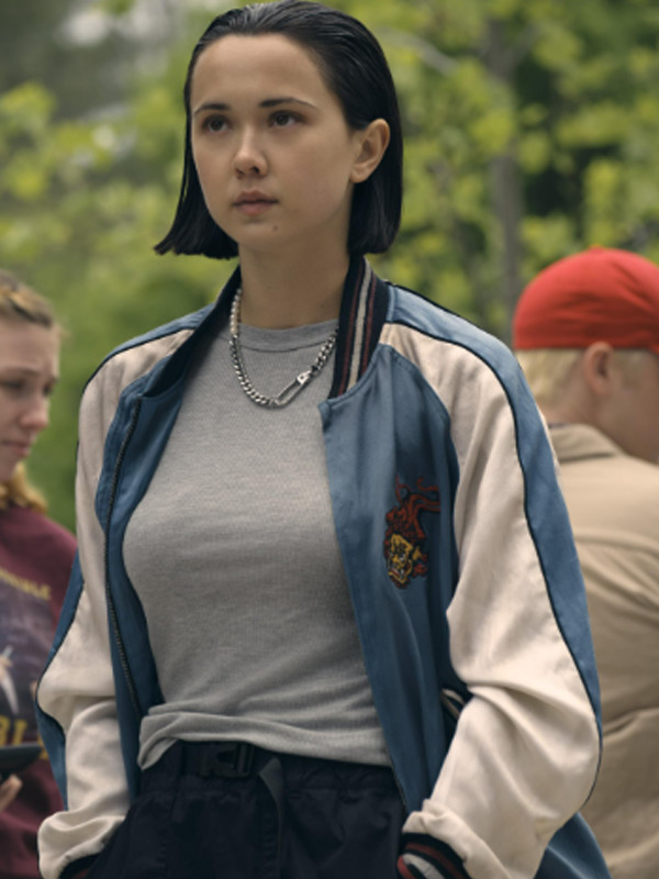 Jordan Li blue jacket from Gen V TV series stylish look