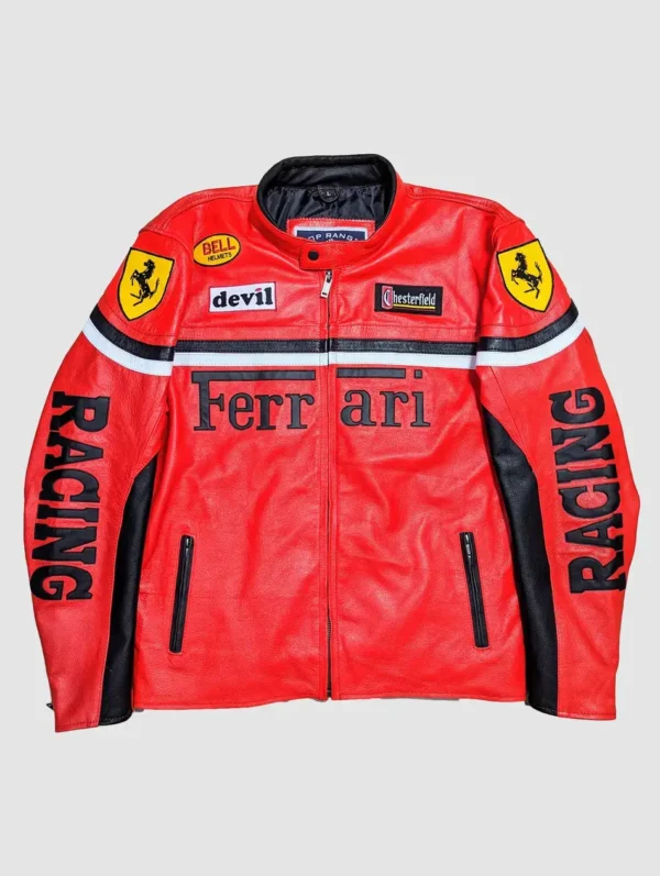 Ferrari-Racing-Moto-Red-Leather-Jacket