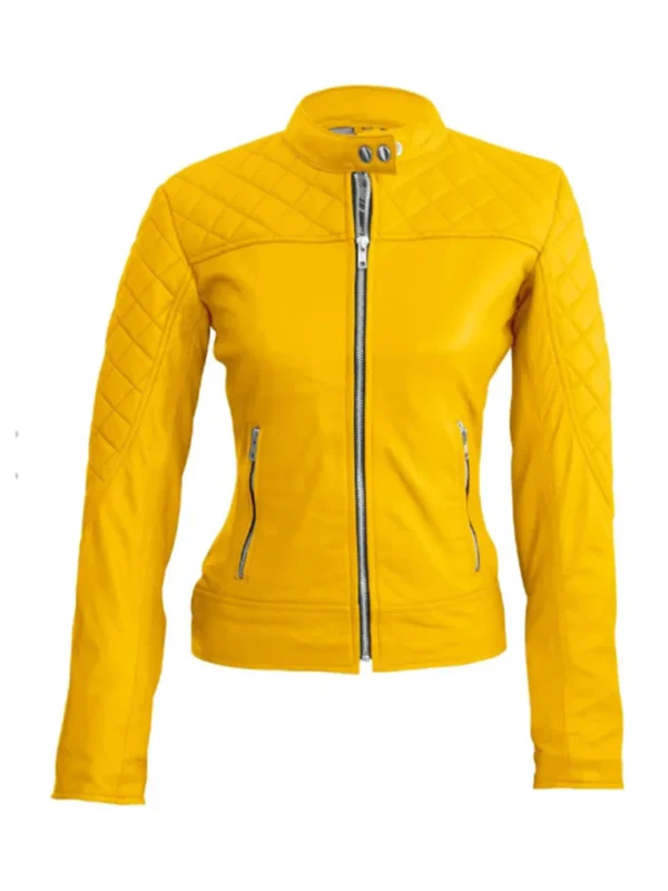 men’s quilted leather jacket with stylish padded stitching premium look