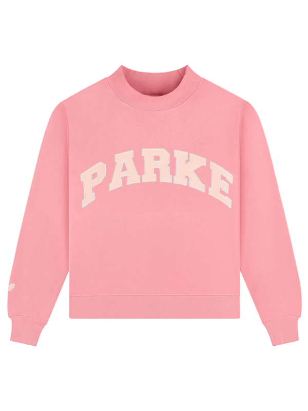 Pink Aid x Parke mockneck sweatshirt soft fabric modern casual style
