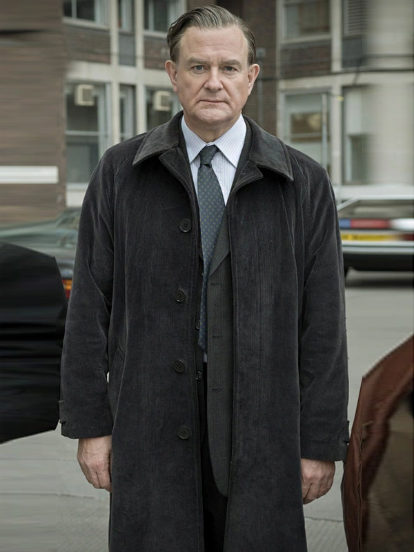 Brian Boyce black coat from The Gold Season 1 stylish outfit