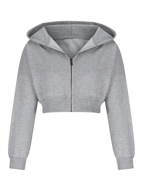 High-resolution main front view of the custom-made cropped hooded jacket on a pure white background.