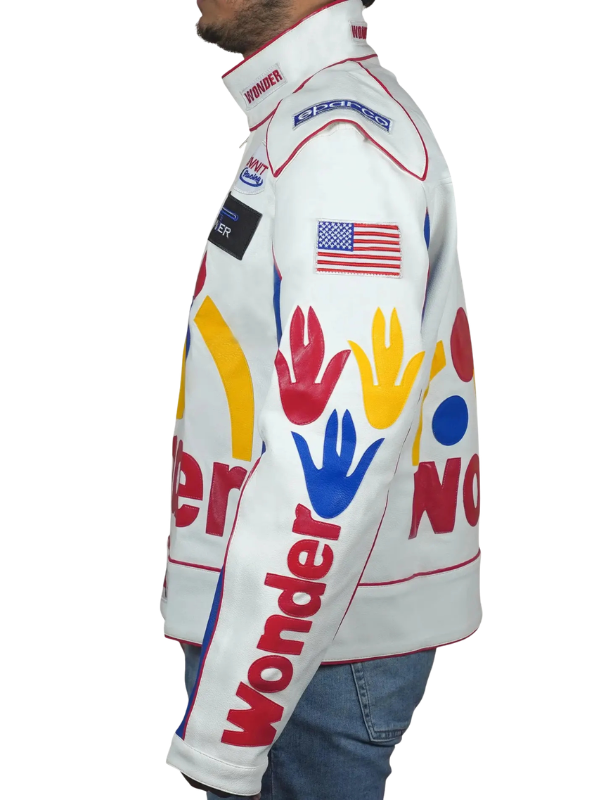 High-resolution left side view of the custom-made garment on a pure white background.