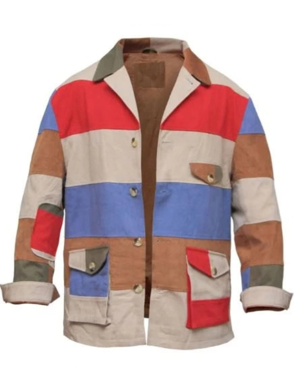 High-resolution main front view of the custom-made Hunter S. Thompson jacket on a pure white background.
