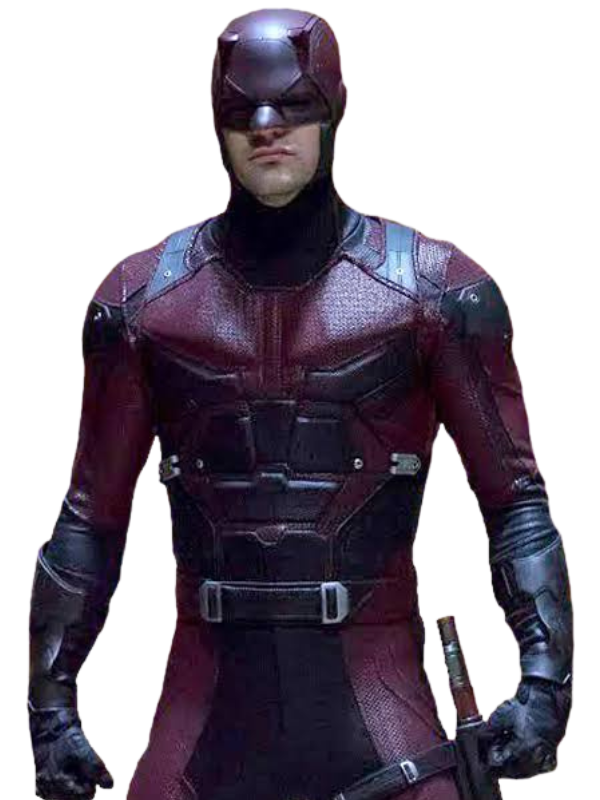 High-resolution main front view of the custom-made Marvel Daredevil Charlie Cox jacket on a pure white background.