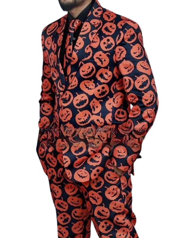 Fourth high-resolution view of the custom-made Halloween party suit on a pure white background.
